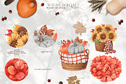 Watercolor Set Autumn Bouquet, a Decorative Illustration by ViktoriyaD (Thumbnail 5 of 10)