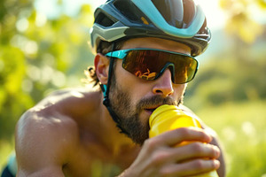 Cyclist Drinking Water from Bottle D, a Sports & Recreation Photo by Stock Shape