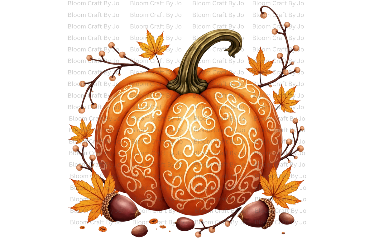 Pumpkins with Ornate Carvings, a Decorative Illustration by Bloom Craft Creations (Photo 6 of 14)