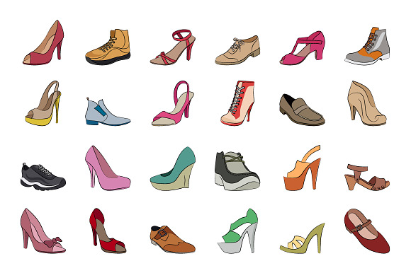 Shoes Hand Drawn Vector Icons