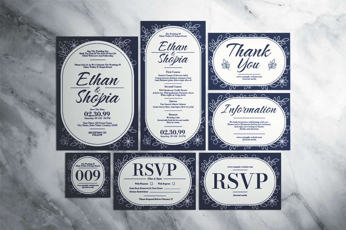 Floral Wedding Invitation Suite, an Invitation Template by The Good Store (Photo 1 of 4)