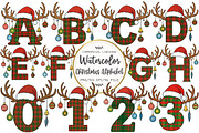 Watercolor Christmas Alphabet, an Illustration by OK Design (Thumbnail 1 of 7)