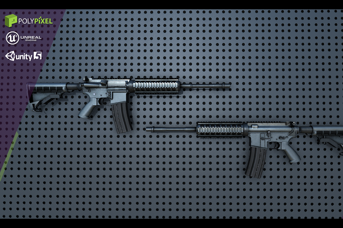 Weapon Pack: Assault Rifles, an Object 3D Model by PolyPixel (Photo 5 of 9)