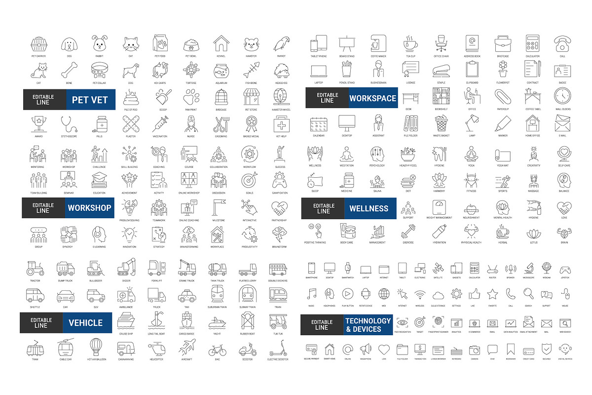 Ultimate bundle Icon set – 2,000+, an Outline Icon by Icons (Photo 9 of 9)