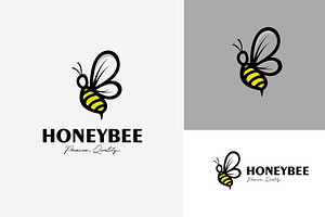 Flying Bee Logo Icon Design Vintage