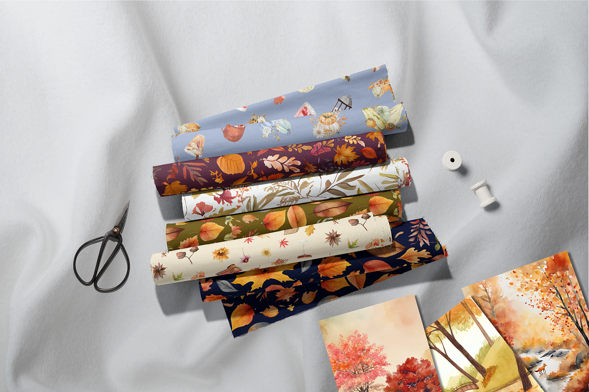 Autumn Fall Watercolor Clip+Wall Art, an Object Graphic by Design By Hira (Photo 12 of 17)