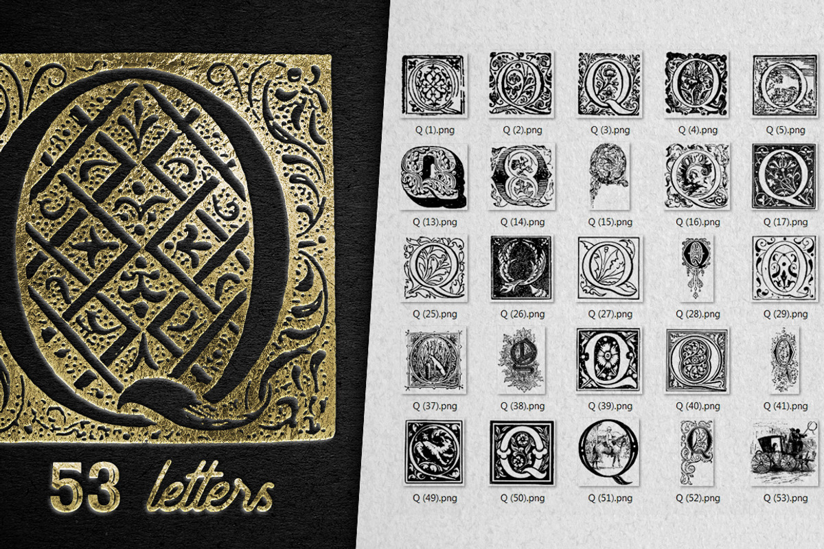 28 IN 1 VINTAGE LETTERS COLLECTION, a Symbol Font by Graphic Spirit (Photo 19 of 31)