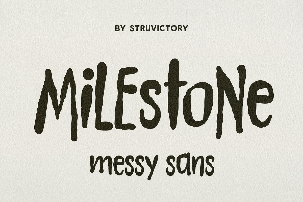 Milestone Handwritten Messy Sans, a Sans Serif Font by Struvictory.art (Photo 1 of 9)
