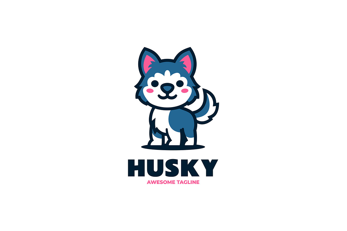 Husky Mascot Cartoon Logo, a Branding & Logo Template by Artnivora.Std
