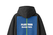 Acid Wash Cropped Hoodie Mockup Back, a Hoody Mockup by Pixel Foundry (Thumbnail 2 of 3)