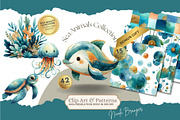 Sea Animals Clip Art Bundle, an Animal Illustration by Nicole Branger Art (Thumbnail 1 of 19)