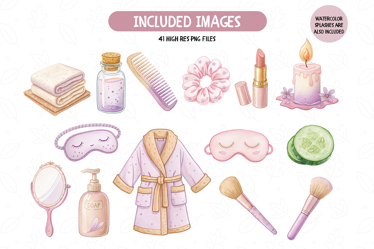 Spa Day Clipart, Cute Spa PNG, an Illustration by TatiMockup (Photo 4 of 5)