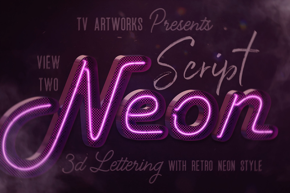 Script Neon 3D Lettering, a Graphic by TVartworks (Photo 3 of 25)