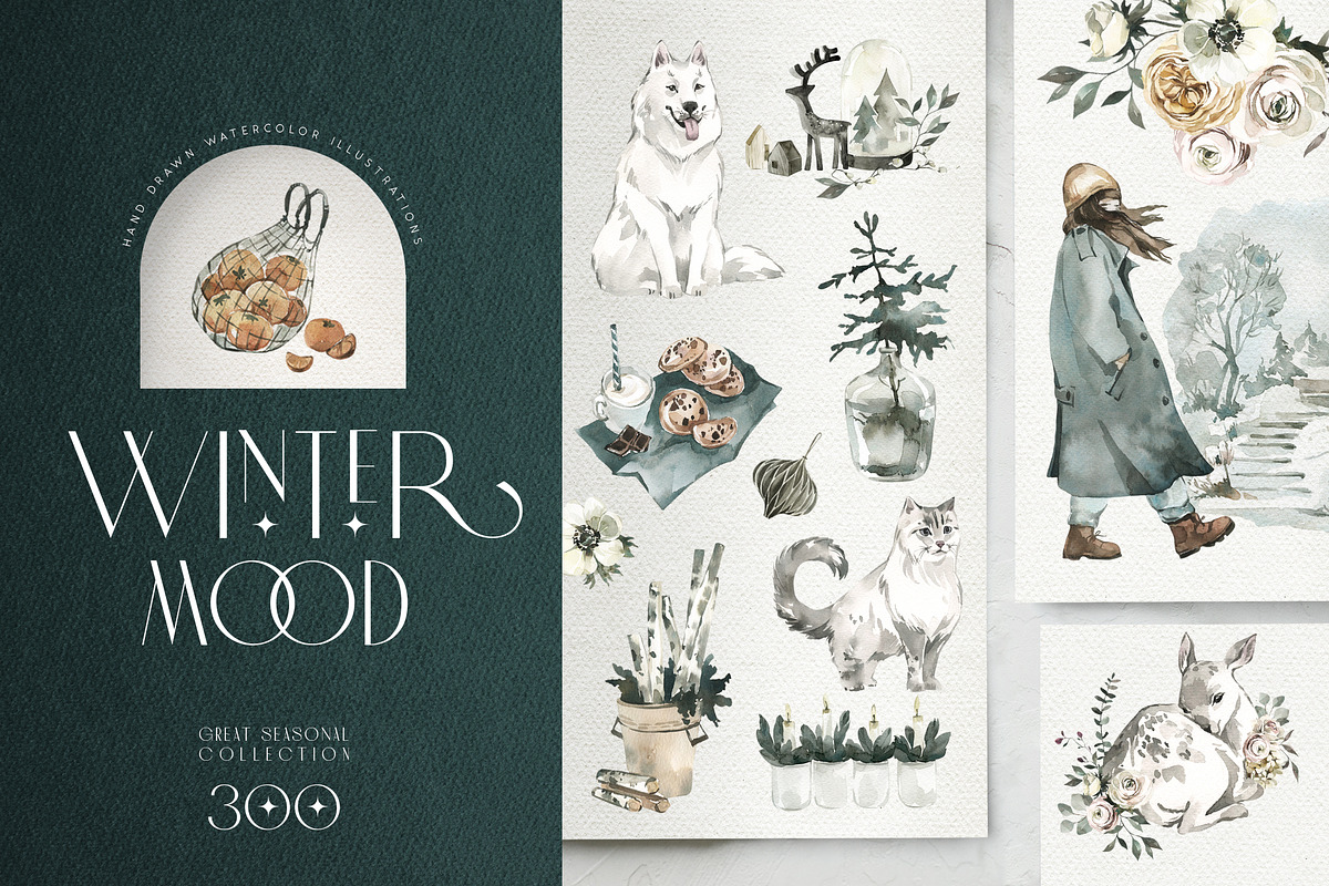 WINTER MOOD Seasonal collection, a Seasonal Illustration by Anastezia Luneva (Photo 1 of 16)
