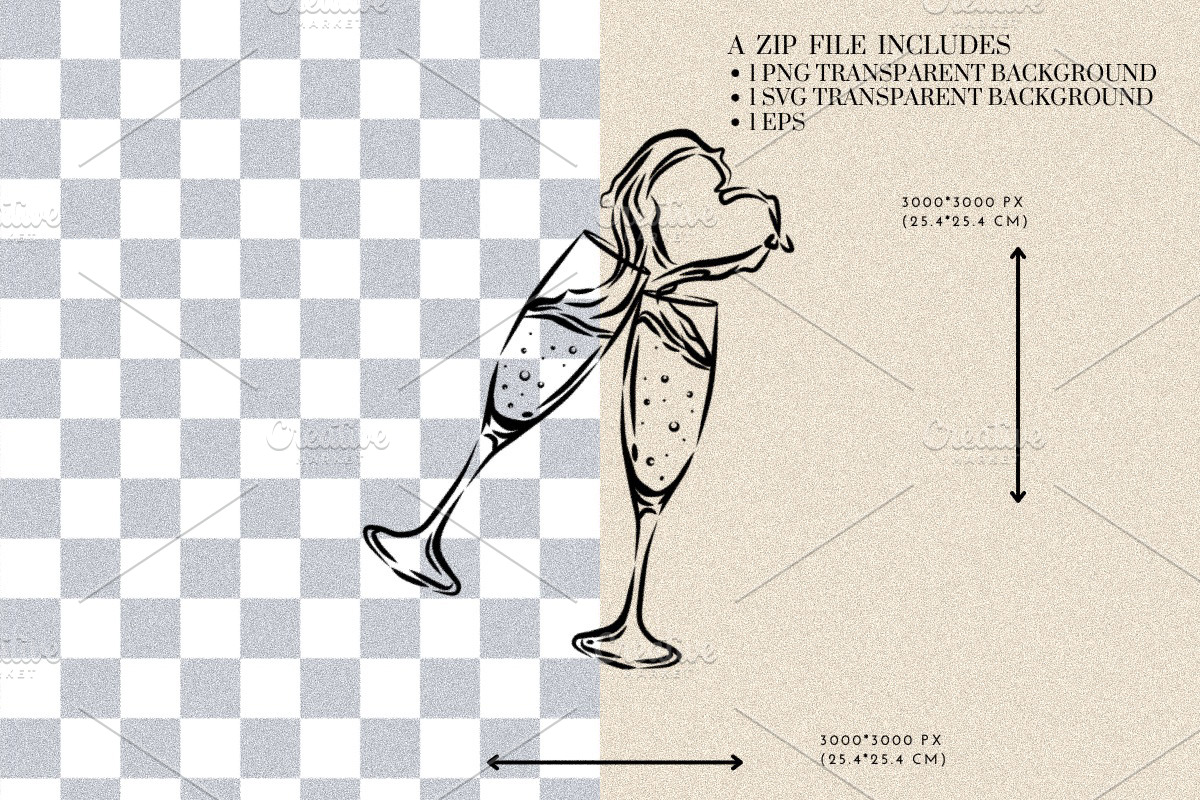 Liquid Splash From Champagne Toast, an Object Illustration by CraftingOnSunday (Photo 2 of 3)