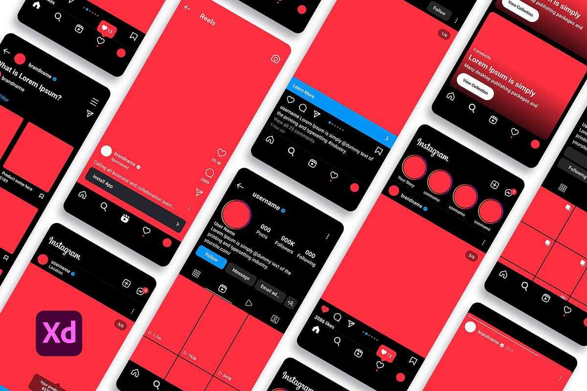 Instagram Template Mockup 2022 XD, a Social Media Template by Dilshod Sobirov (Photo 1 of 16)