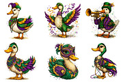 Mardi Gras Goose Clipart Bundle, an Illustration by Dream Creation (Thumbnail 3 of 6)