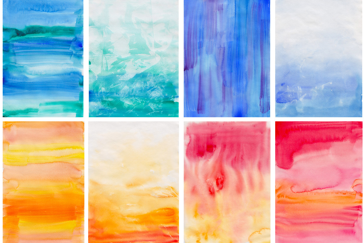 Big set of watercolor backgrounds #2 preview 2
