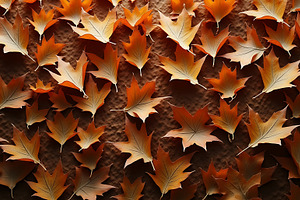 Autumn leaves covering a surface in, a Nature Photo by Artonix