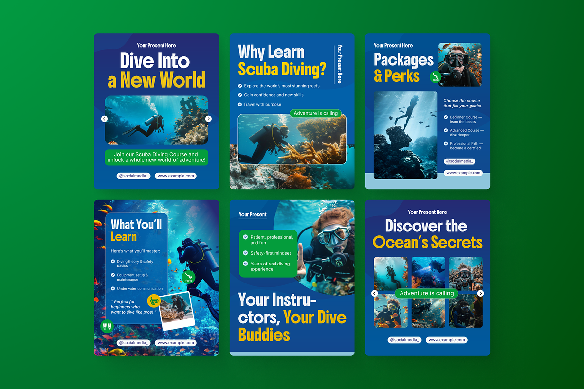 Scuba Diving Course Instagram Post, a Social Media Template by Annora Studio (Photo 4 of 6)