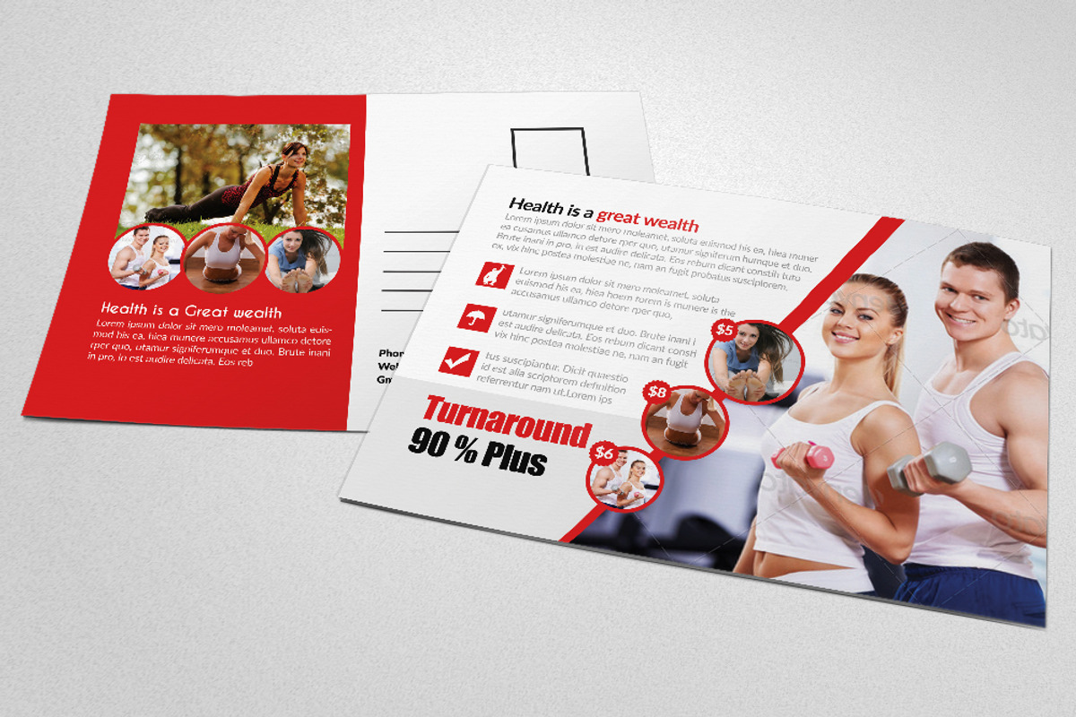 Body Fitness Gym PostCard, a Card Template by Business Flyers (Photo 2 of 4)