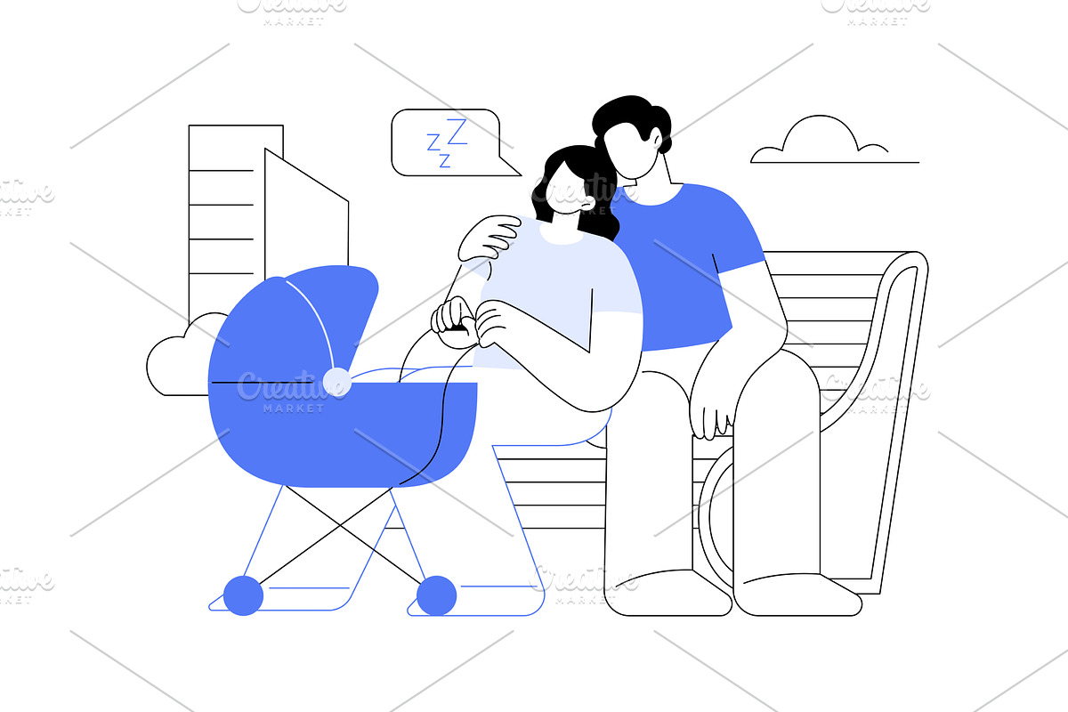 Lack of sleep isolated cartoon, a Person Illustration by Visual Generation