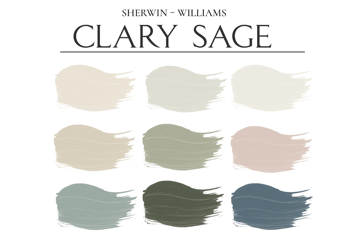 Clary Sage Home Paint Palette SW6178, a Presentation Template by CONCEPT COLORS (Photo 2 of 9)