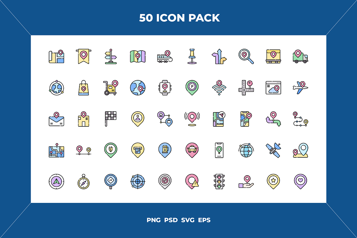 Location icons, an Outline Icon by Wencory (Photo 1 of 2)
