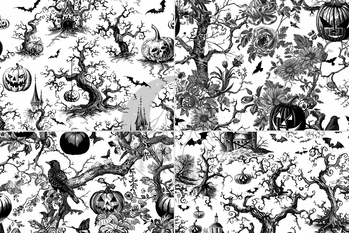 Halloween Chinoiserie Pattern, a Pattern Graphic by Paper & Pattern Studio (Photo 7 of 9)