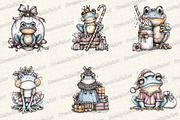 Coquette Christmas Frog Clipart, an Illustration by DreamCafeArt (Thumbnail 2 of 7)