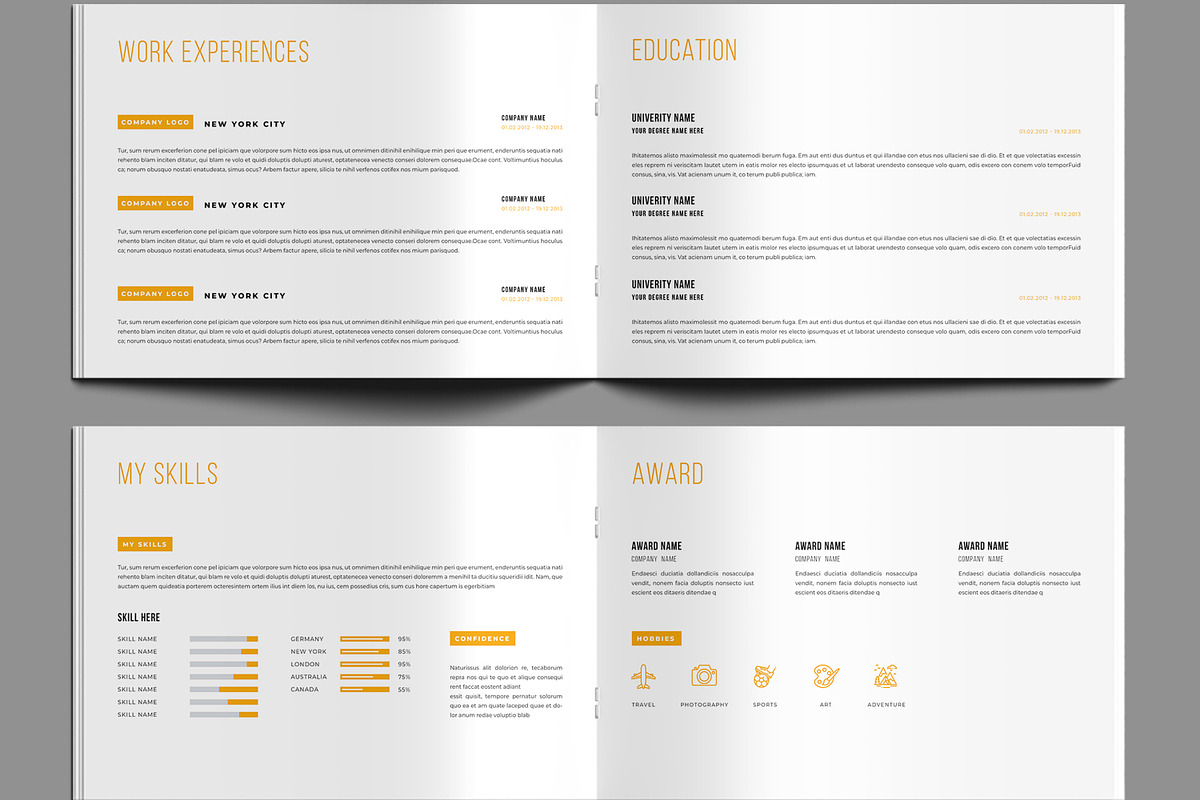 Resume Booklet Landscape, a Resume Template by MightyDesign (Photo 2 of 7)