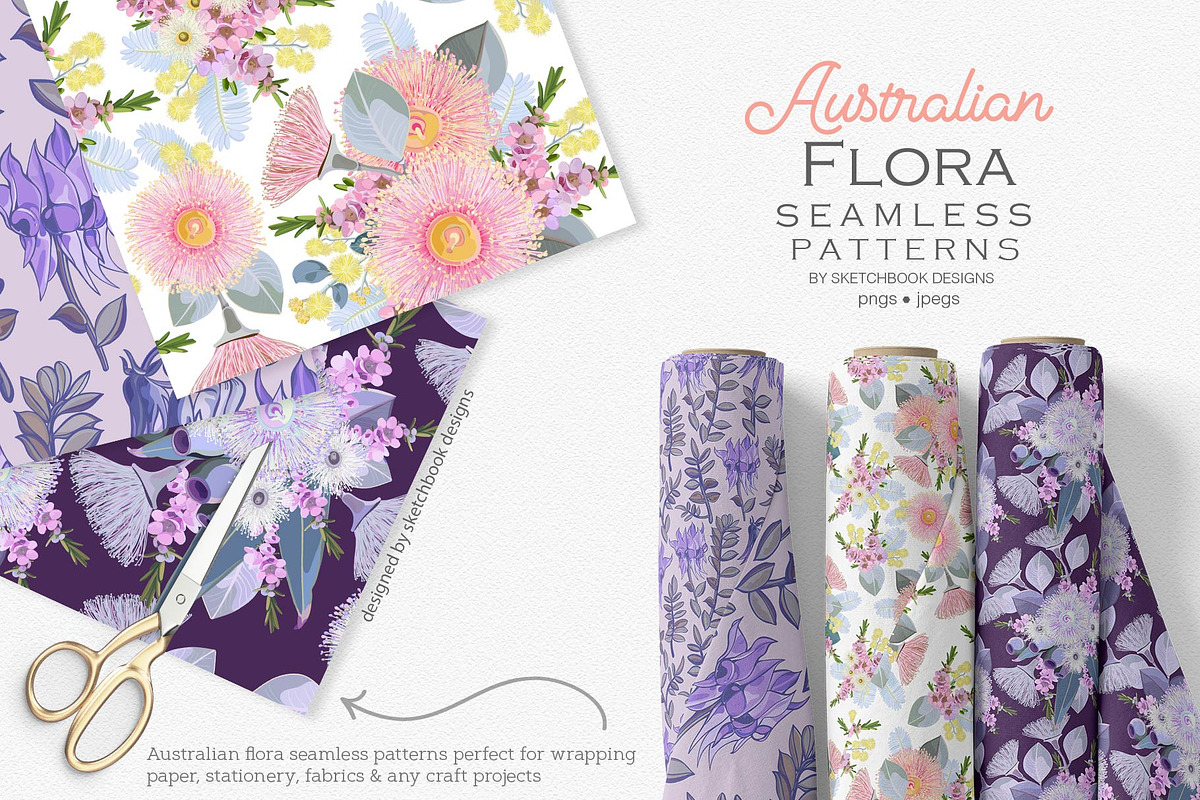 Australian Flora Seamless Patterns, a Pattern Graphic by Sketchbook Designs (Photo 6 of 10)
