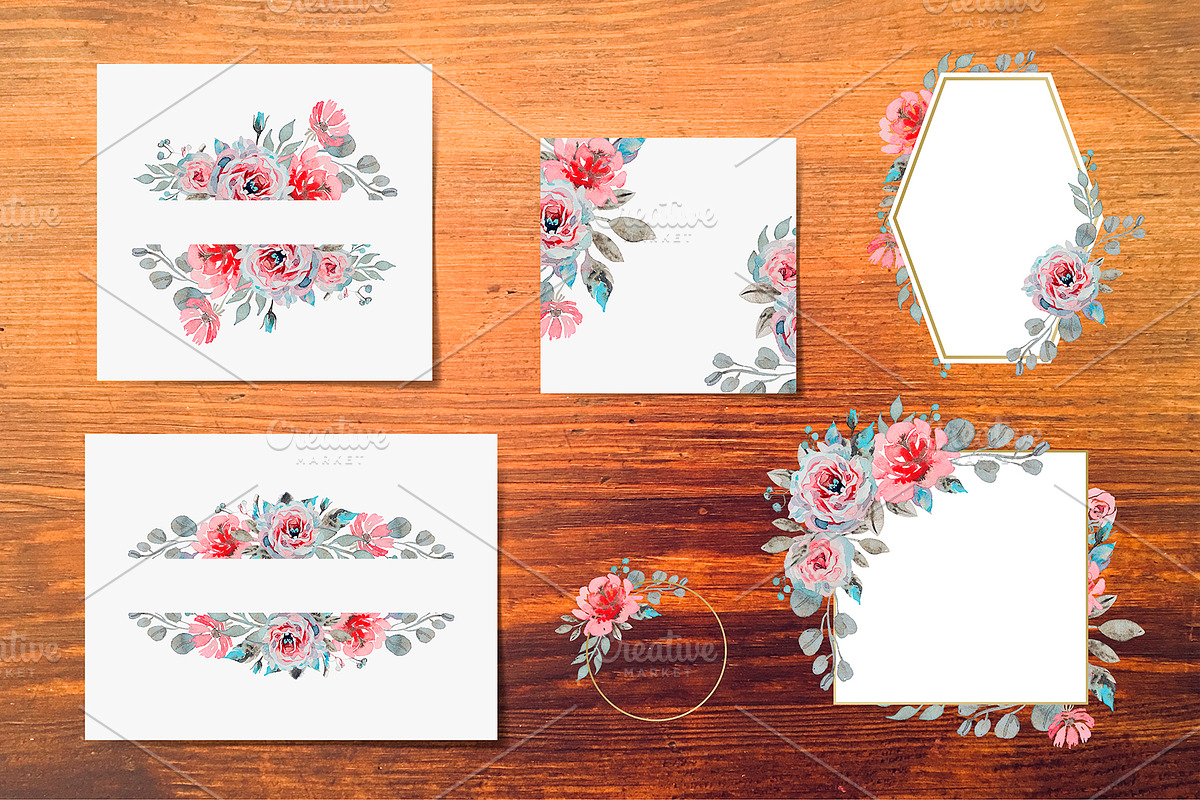 Watercolor Floral Collection, a Decorative Illustration by karakotsya (Photo 7 of 8)