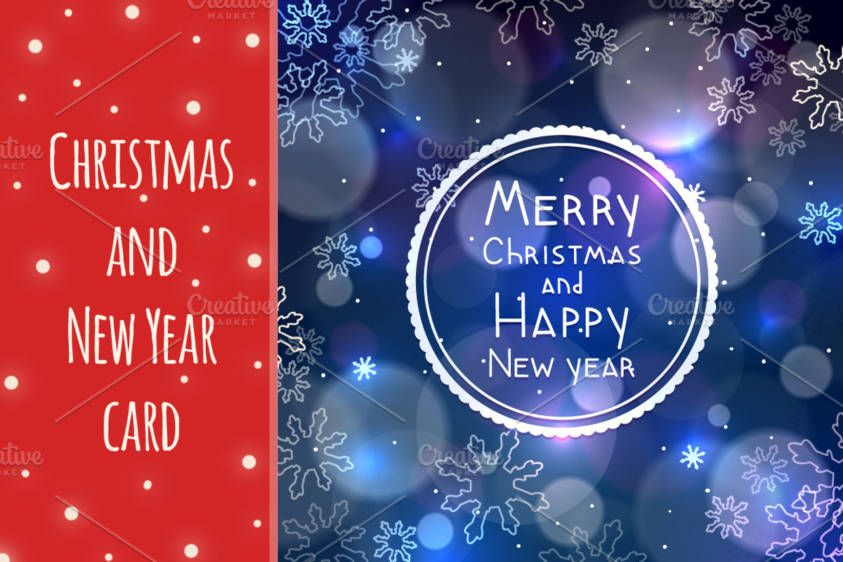 Christmas and New year greeting card, a Card Template by nenochka