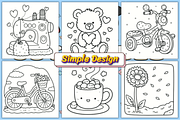 Bold and Easy Cute Vibes Coloring Pa, a Decorative Illustration by Ink Gallery (Thumbnail 3 of 4)