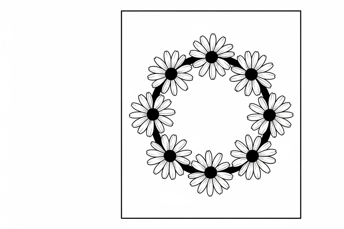 Charming daisy circle decor design, an Illustration by Amazin_art (Photo 8 of 27)