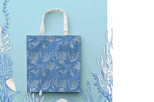 Blue Toile Ocean Set