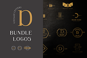 D letter MINIMAL VINTAGE LOGOS, a Branding & Logo Template by Hamed Studio (Thumbnail 1 of 6)