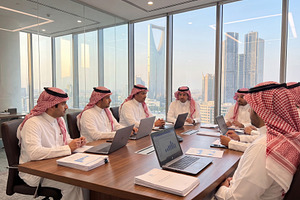 Saudi Businesswoman Working in a Mod