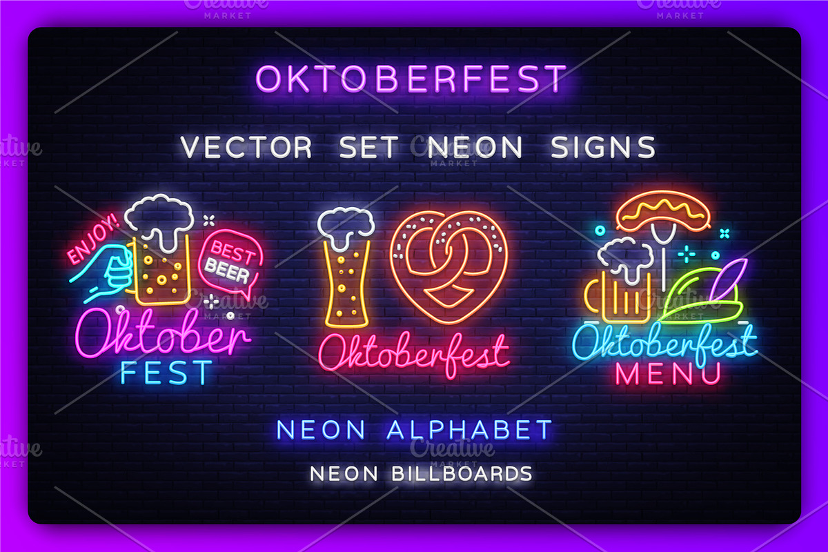 Oktoberfest Neon Signs, a Food Illustration by Soifer Design (Photo 1 of 2)