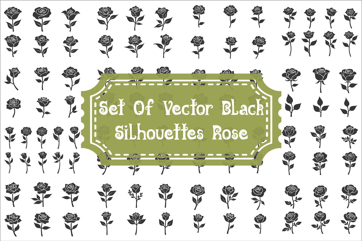 set of vector roses silhouettes, an Illustration by Amazin_art (Photo 1 of 17)