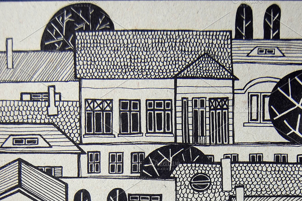 illustrated city, an Illustration by rebekka_ivacson