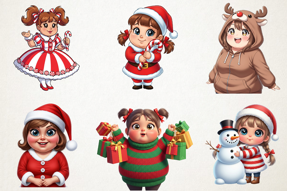 Cute Holiday Girls Funny Christmas, an Illustration by RobertsArt (Photo 3 of 7)