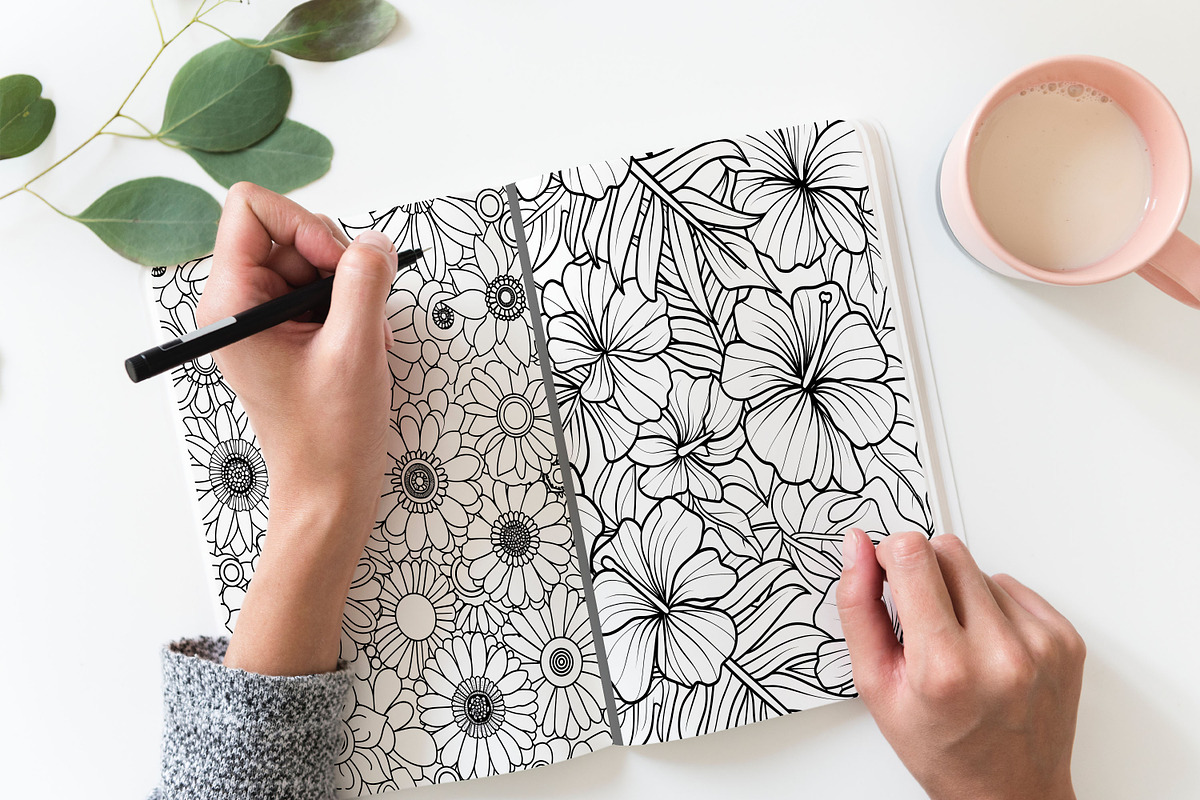 Doodles Flower Coloring Page, a Graphic by Forhadx5 (Photo 2 of 10)