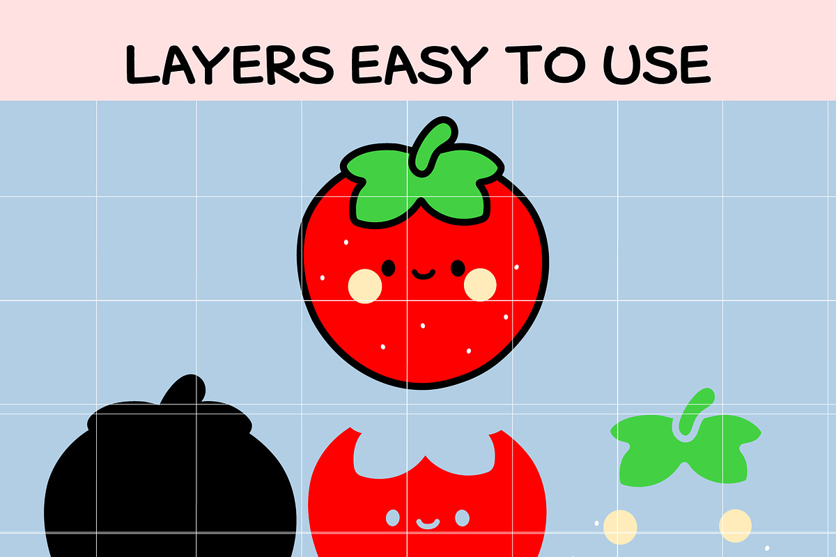 Cute Baby Strawberry SVG Bundle, an Illustration by TheHitShop (Photo 7 of 10)