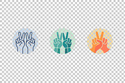 Peace Hand Sign Vector Icons, an Object Graphic by Artonix (Thumbnail 3 of 3)