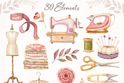 Watercolor Sewing Collection, an Illustration by Nadya Saen Art (Thumbnail 2 of 12)