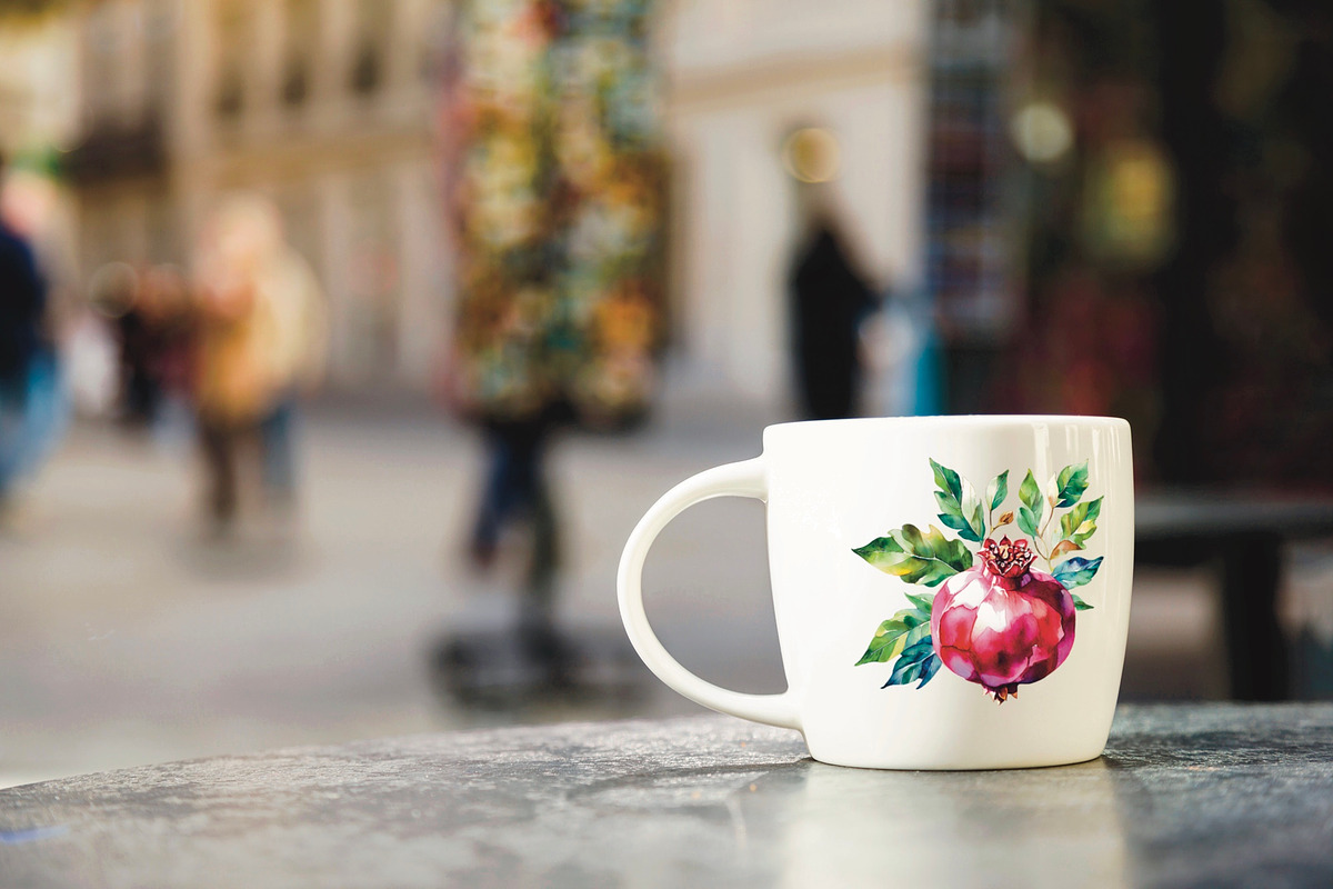 Watercolor Pomegranate, a Pattern Graphic by Volha (Photo 3 of 5)