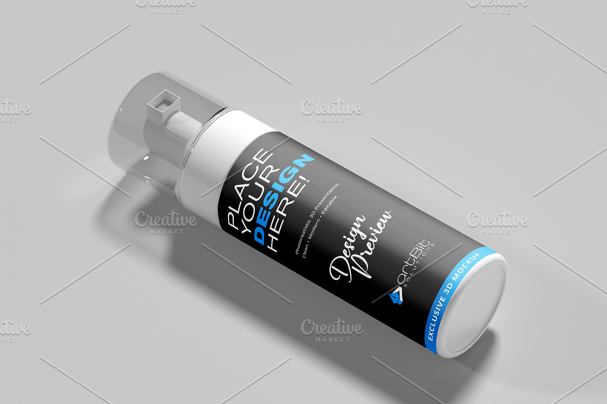 Plastic Pump Bottle Mockup, a Packaging Mockup by artBit Design Studio (Photo 2 of 2)