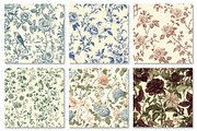 Vintage Floral Toile Seamless Patter, a Pattern Graphic by Dream Creation (Thumbnail 3 of 7)